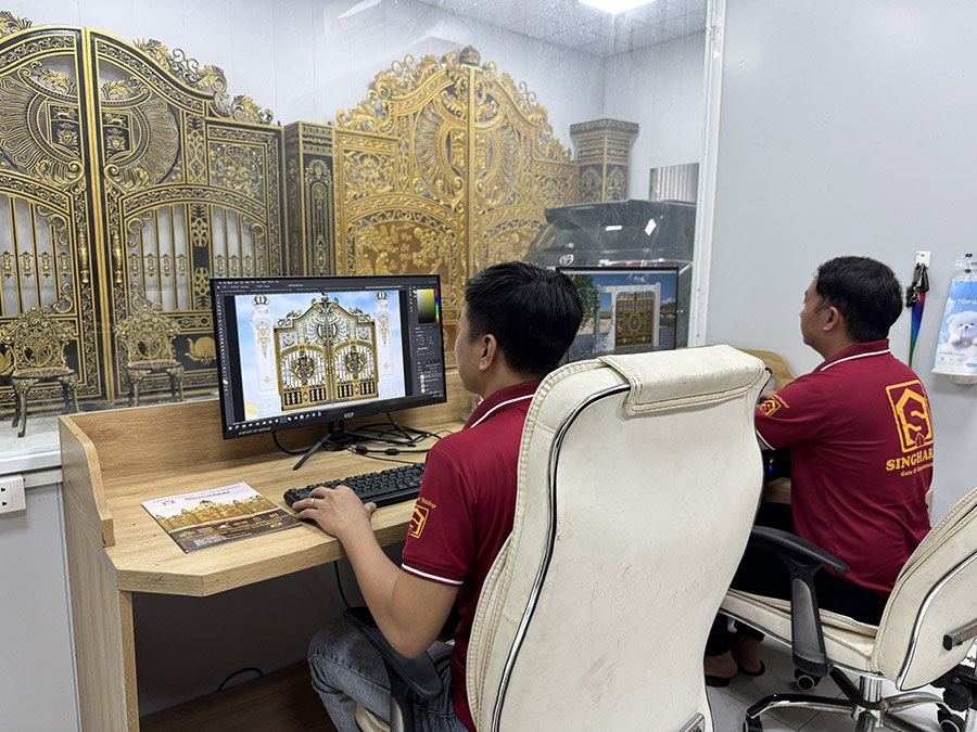đội ngũ thiết kế mẫu cổng nhôm đúc tại singharat