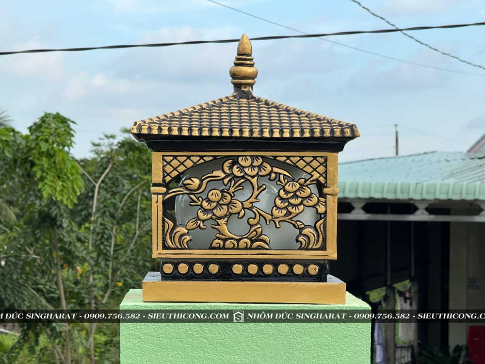 đèn trụ nhôm đúc công trình nhà anh hiếu tân an long an
