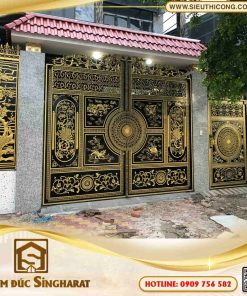 công trình thi công cổng trống đồng cho khách hàng tại singharat