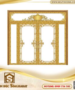 Cửa đi nhôm đúc CDN11 - 4 Cánh Ô Trán Vuông Singharat