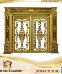 Cửa đi nhôm đúc CDN15 - 2 Cánh Cột Trụ Sảnh Singharat