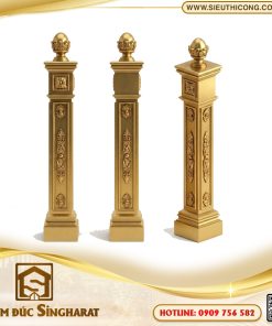 Trụ cầu thang nhôm đúc TCT02 - Vuông Hoa Lá Tây Singharat