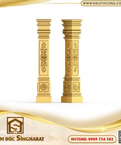 Trụ cầu thang nhôm đúc TCT16 - Vuông Hoa Lá Tây Vàng Singharat